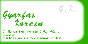 gyarfas korein business card
